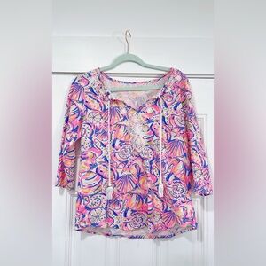Lilly Pulitzer Holly Top Multi  / Shell Of A Time Size medium